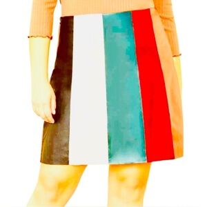 ⭐️HOST PICK! ⭐️NWT Plus Size Color Block PU Leather & Suede Skirt